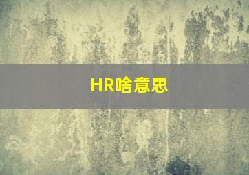 HR啥意思(