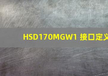 HSD170MGW1 接口定义
