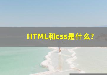 HTML和css是什么?