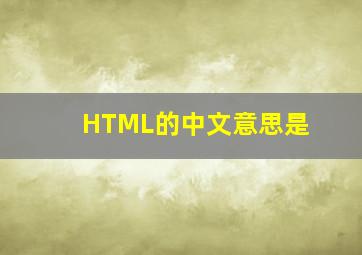 HTML的中文意思是()