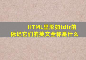 HTML里形如tdtr的标记它们的英文全称是什么