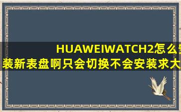 HUAWEIWATCH2怎么安装新表盘啊。只会切换不会安装求大神指点。