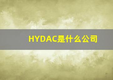 HYDAC是什么公司