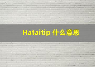 Hataitip 什么意思