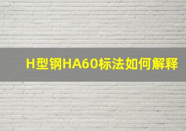 H型钢HA60标法如何解释