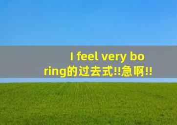 I feel very boring的过去式!!急啊!!