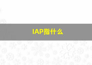 IAP指什么(