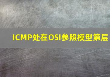 ICMP处在OSI参照模型第()层。
