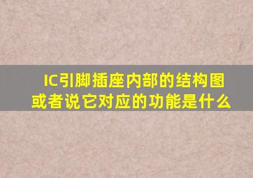 IC引脚插座内部的结构图,或者说它对应的功能是什么