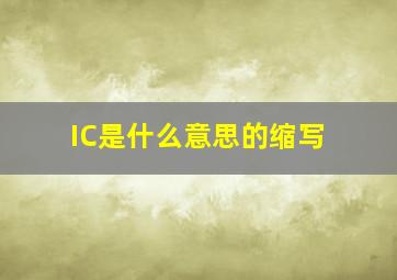 IC是什么意思的缩写