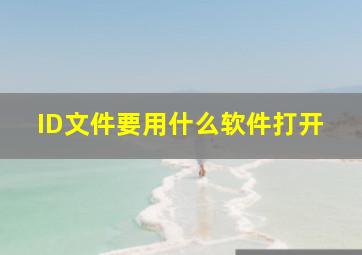 ID文件要用什么软件打开