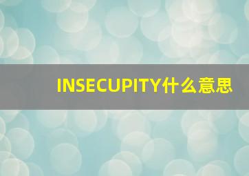 INSECUPITY什么意思