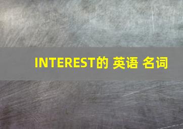 INTEREST的 英语 名词