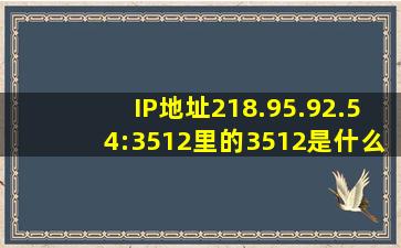 IP地址218.95.92.54:3512里的3512是什么意思啊