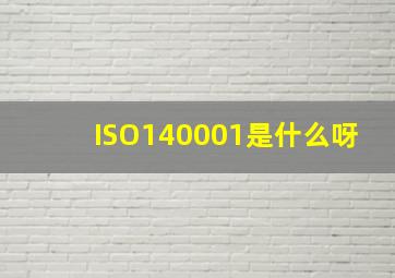 ISO140001是什么呀