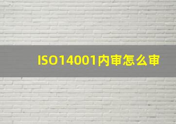 ISO14001内审怎么审
