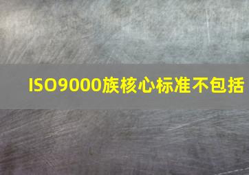 ISO9000族核心标准不包括