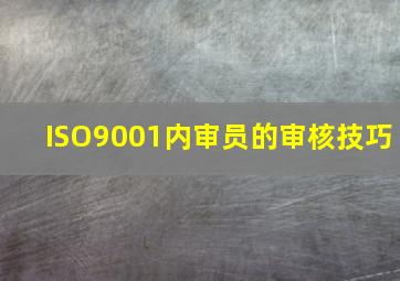 ISO9001内审员的审核技巧