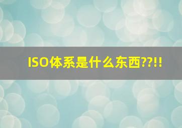 ISO体系是什么东西??!!