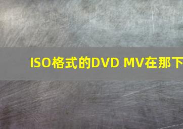 ISO格式的DVD MV在那下