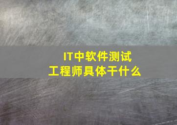 IT中软件测试工程师具体干什么