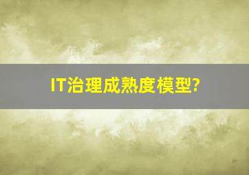 IT治理成熟度模型?