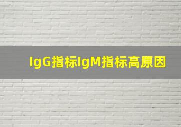 IgG指标,IgM指标高原因