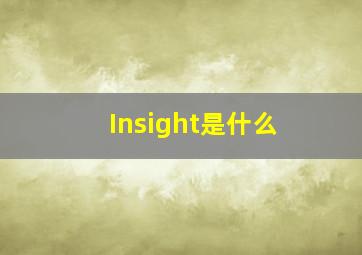 Insight是什么(