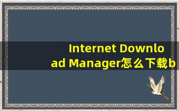 Internet Download Manager怎么下载bt文件,下载后怎么才能下载bt文件...