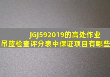 JGJ592019的《高处作业吊篮检查评分表》中保证项目有哪些