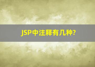 JSP中注释有几种?