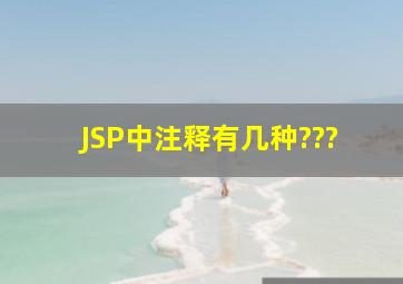 JSP中注释有几种???
