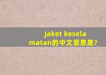 Jaket keselamatan的中文意思是?