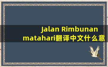 Jalan Rimbunan matahari翻译中文什么意思