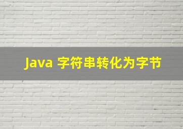 Java 字符串转化为字节