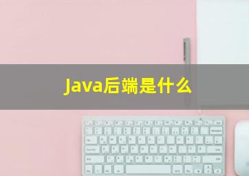 Java后端是什么