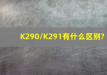 K290/K291有什么区别?