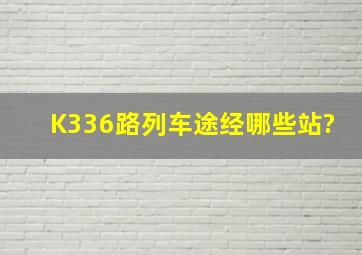 K336路列车途经哪些站?