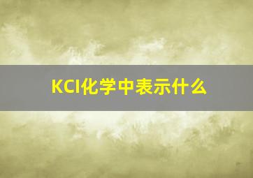 KCI化学中表示什么