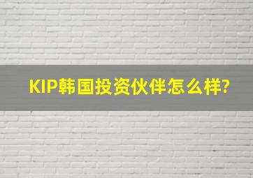 KIP韩国投资伙伴怎么样?