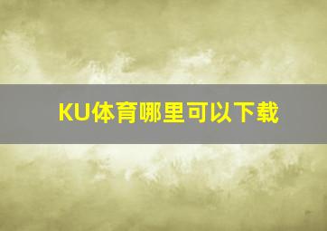 KU体育哪里可以下载