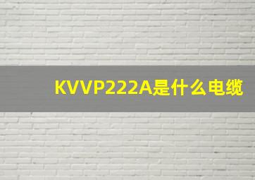 KVVP222A是什么电缆