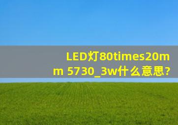 LED灯80×20mm 5730_3w什么意思?