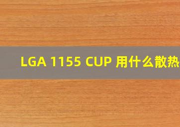 LGA 1155 CUP 用什么散热器