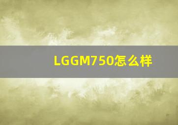 LGGM750怎么样