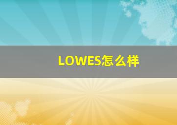 LOWES怎么样