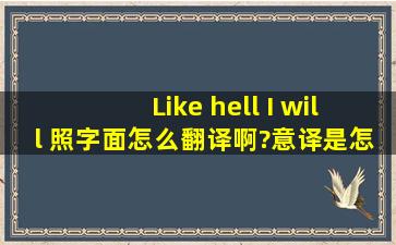 Like hell I will 照字面怎么翻译啊?意译是怎么引申出来的?