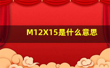 M12X15是什么意思