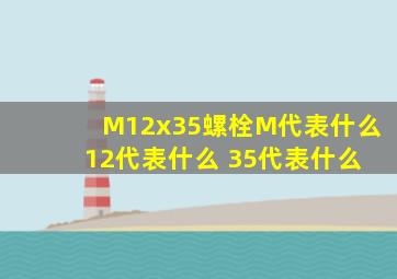 M12x35螺栓。M代表什么 12代表什么 35代表什么