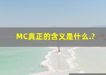 MC真正的含义是什么.?